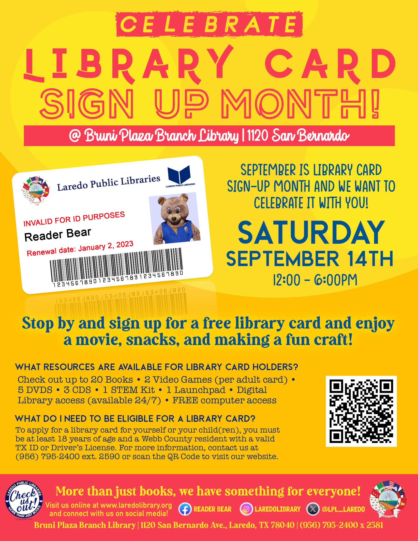 Celebrate Library Card Sign up Month