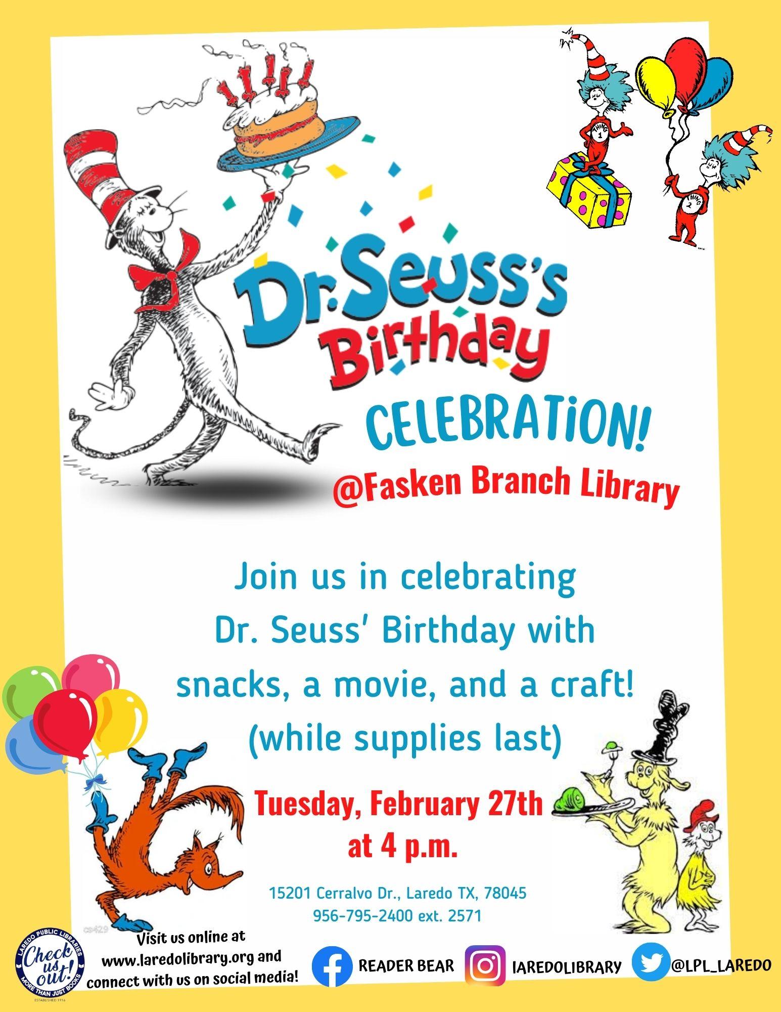 Dr. Seuss' Birthday Celebration | Laredo Public Library