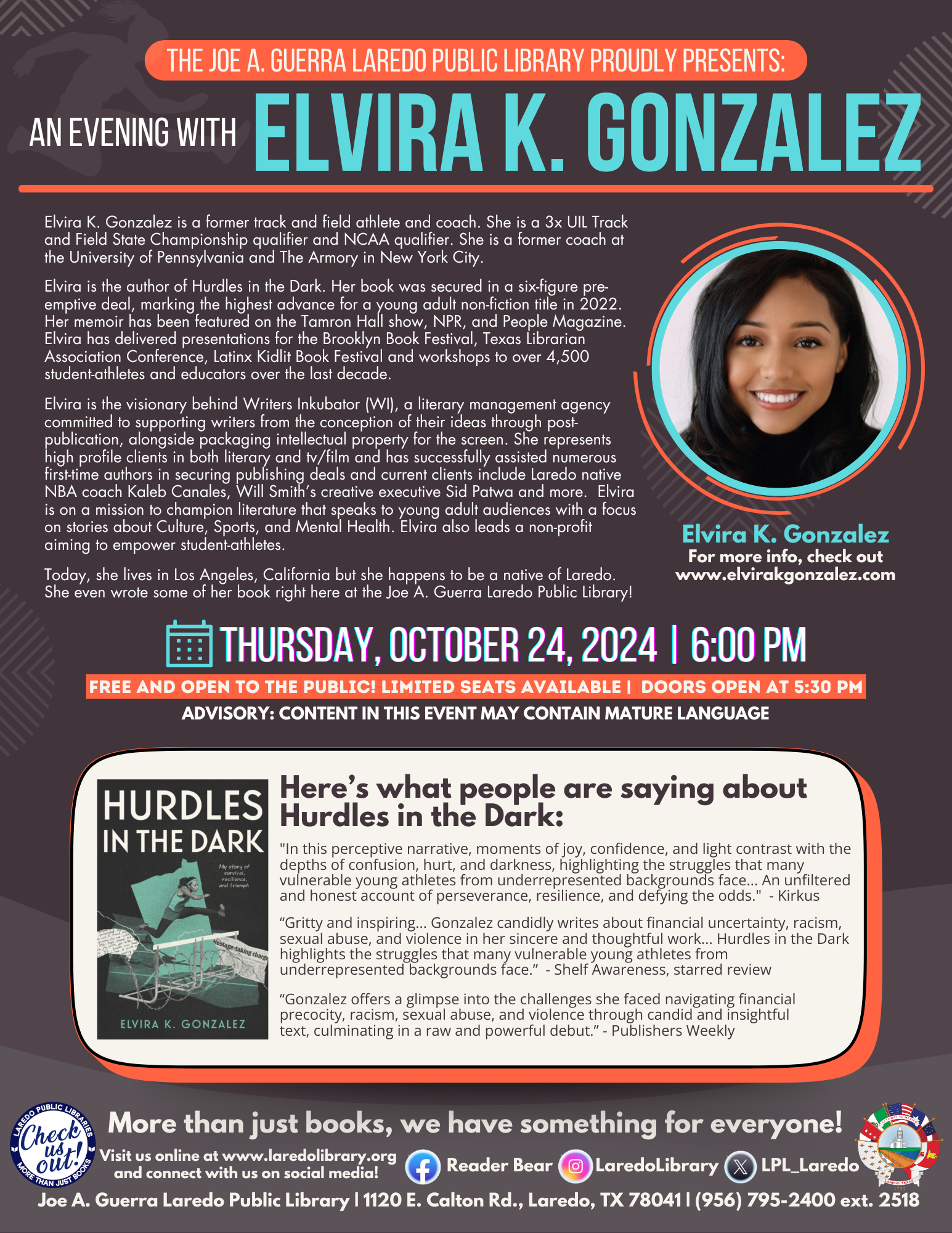 An Evening with Elvira K. Gonzalez