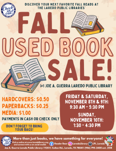 Fall Used Book Sale! @ Joe A. Guerra Public Library