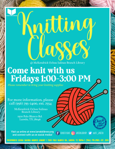 Knit with Us! Summer @ MOS Library, Community Room