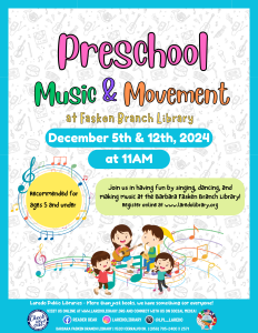 Preschool Music & Movement @ Fasken Branch Library! @ Barbara Fasken Branch Library