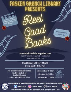 Reel Good Book Club @ Fasken Branch Library @ Barbara Fasken Branch Library