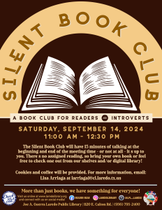 Silent Book Club @ Joe A. Guerra Laredo Public Library