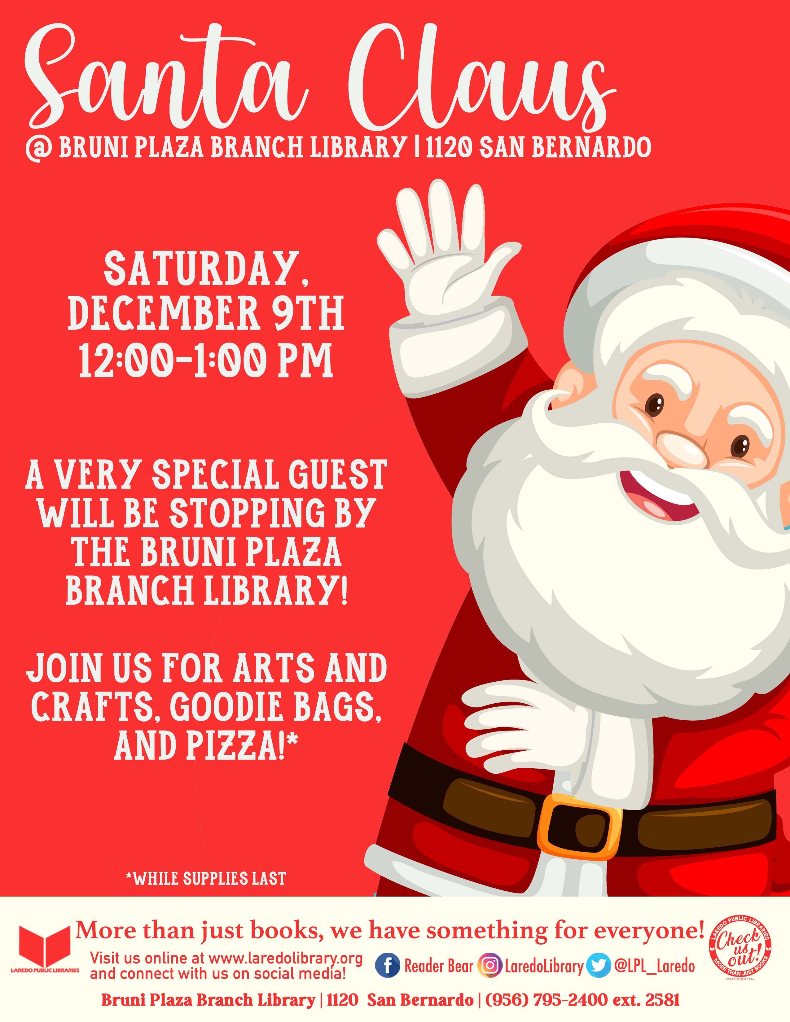 Santa is coming to the Bruni Branch Library