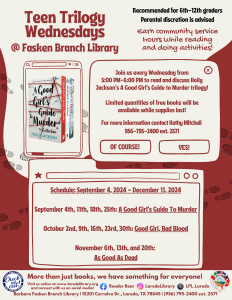 A Good Girl's Guide to Teen Wednesdays @ Barbara Fasken Branch Library