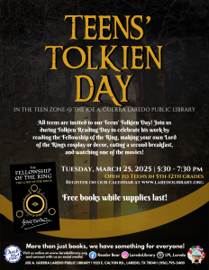 Teens' Tolkien Day @ Joe A. Guerra Laredo Public Library