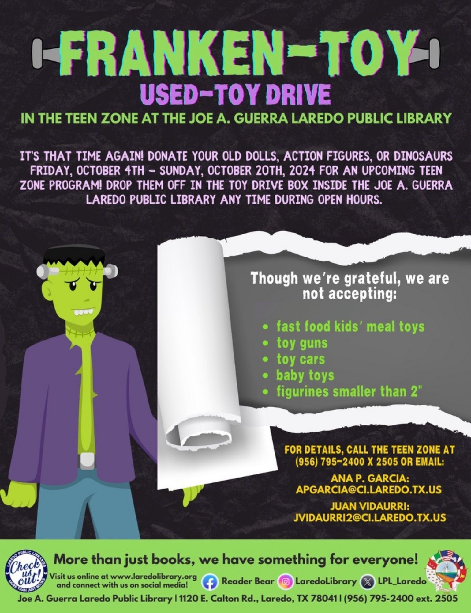 Teens’ Franken-Toy Drive 2024