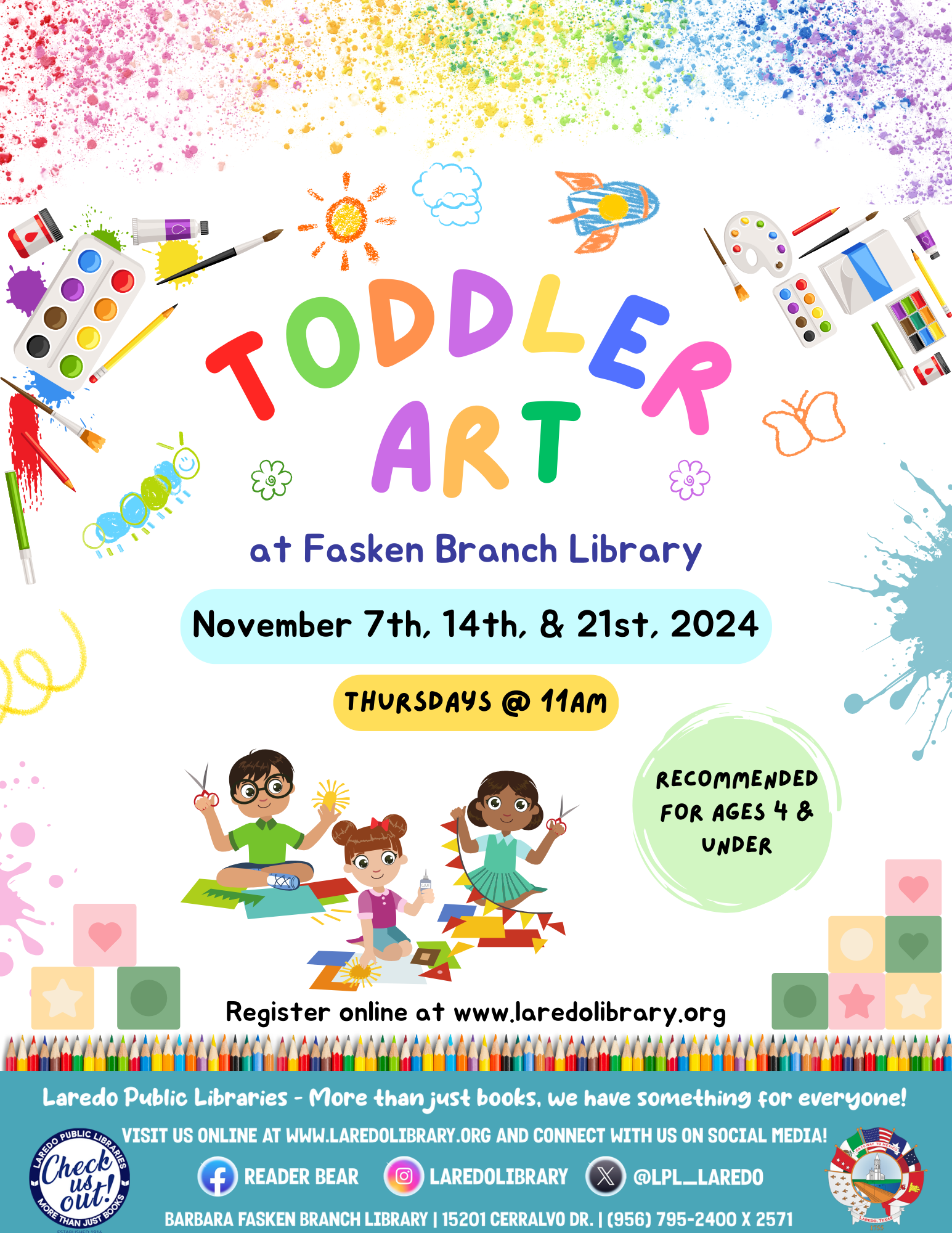 Toddler Art @ Fasken Branch Library